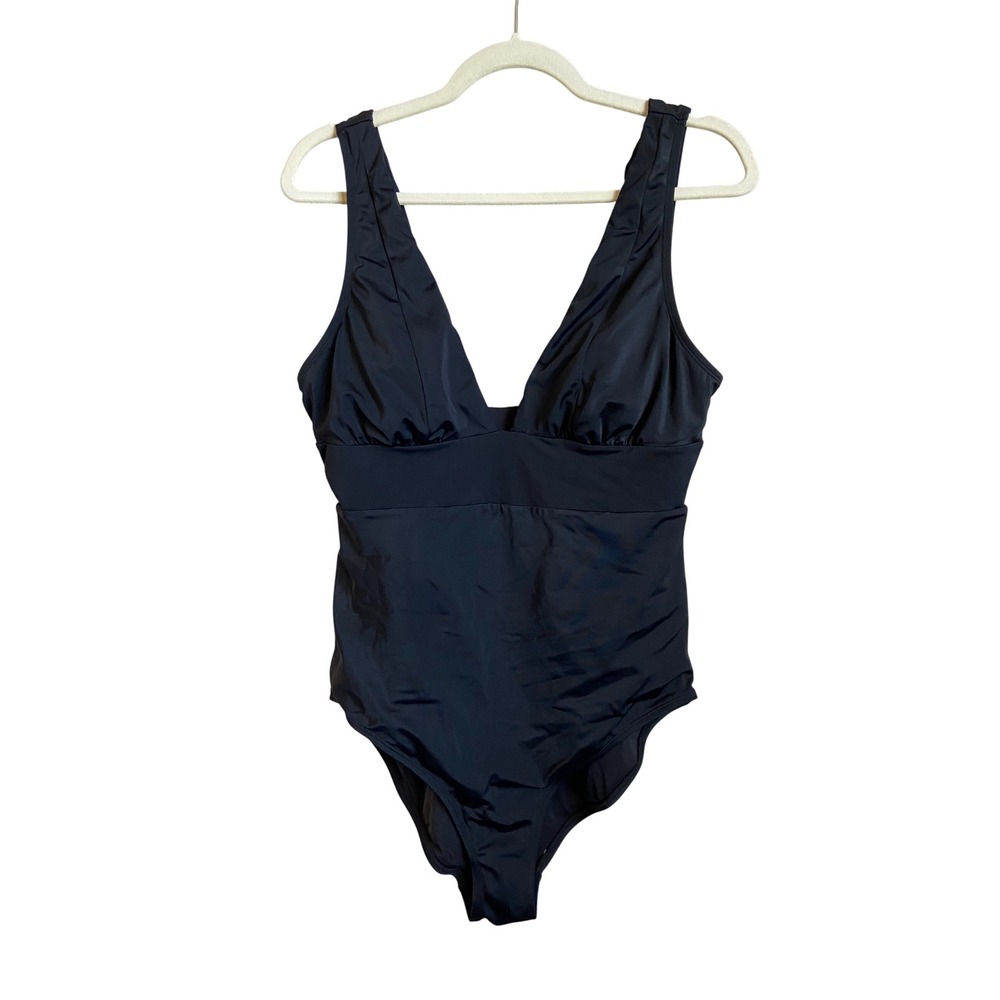 Andie The Mykonos Black One Piece Swimsuit V-Neck Long Torso LT